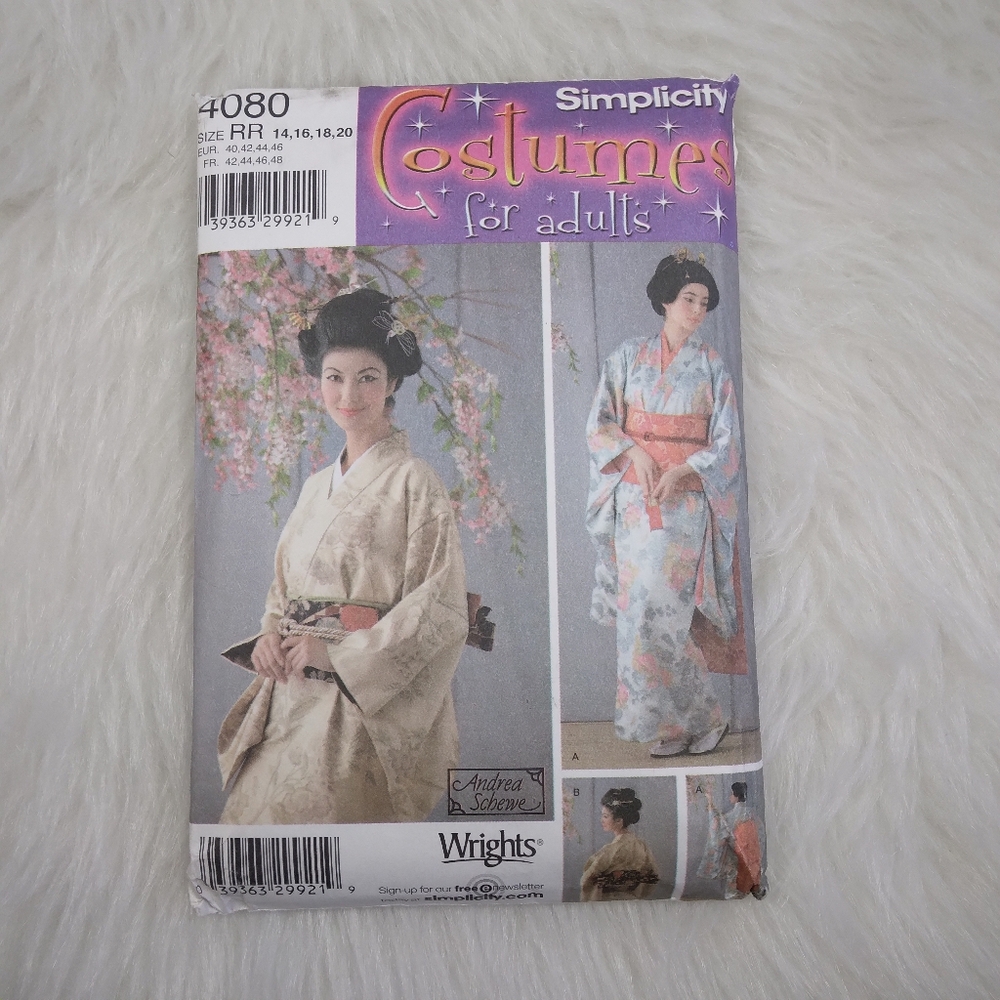 SIMPLICITY 4080 SZ 14-20 Misses Japanese Kimono And Obi